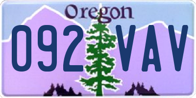 OR license plate 092VAV