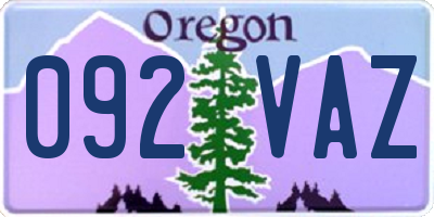 OR license plate 092VAZ
