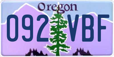 OR license plate 092VBF