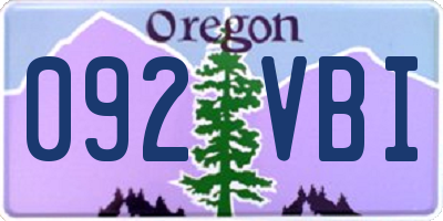 OR license plate 092VBI