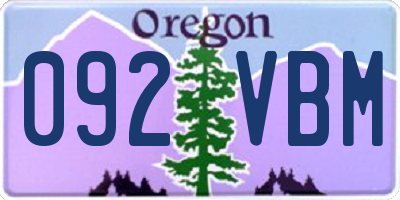 OR license plate 092VBM