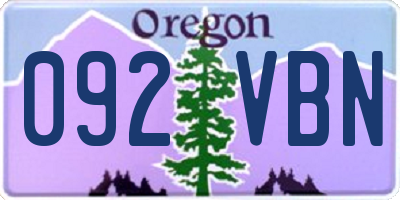 OR license plate 092VBN