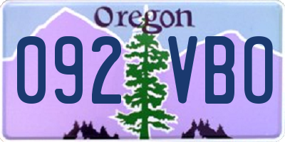 OR license plate 092VBO