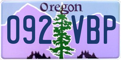 OR license plate 092VBP
