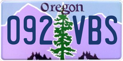 OR license plate 092VBS