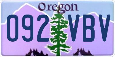 OR license plate 092VBV