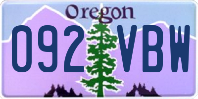 OR license plate 092VBW