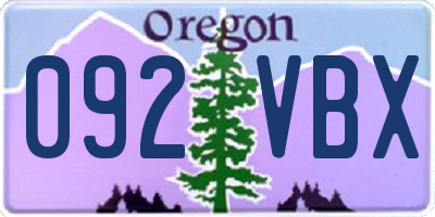 OR license plate 092VBX