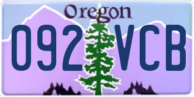 OR license plate 092VCB
