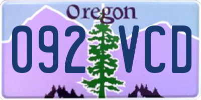 OR license plate 092VCD