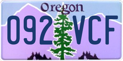 OR license plate 092VCF