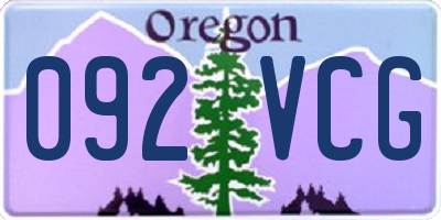 OR license plate 092VCG