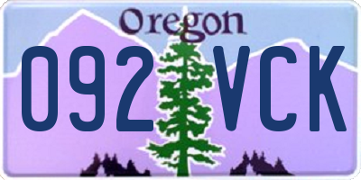 OR license plate 092VCK