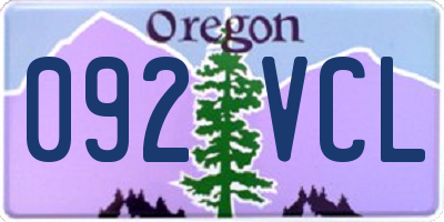 OR license plate 092VCL