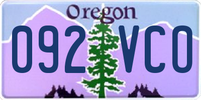OR license plate 092VCO
