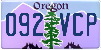 OR license plate 092VCP