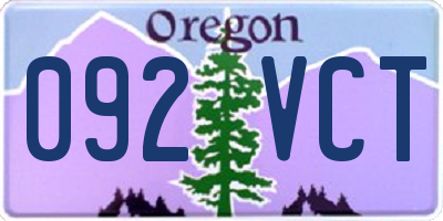 OR license plate 092VCT