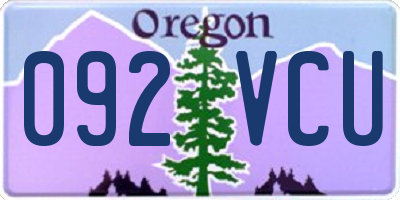 OR license plate 092VCU