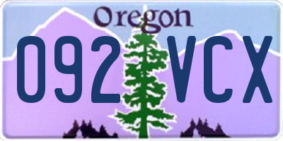 OR license plate 092VCX