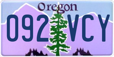 OR license plate 092VCY