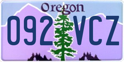 OR license plate 092VCZ