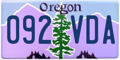 OR license plate 092VDA