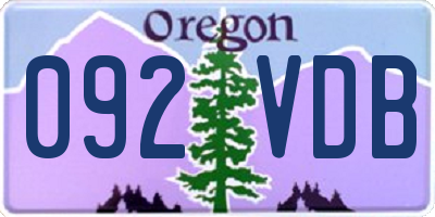 OR license plate 092VDB