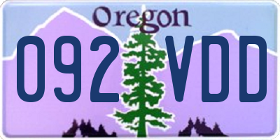 OR license plate 092VDD