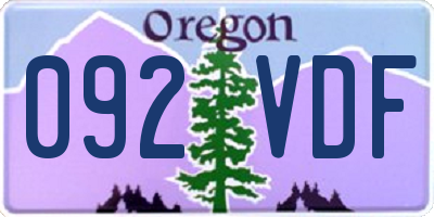 OR license plate 092VDF