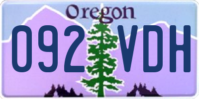 OR license plate 092VDH