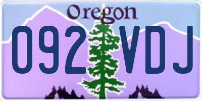 OR license plate 092VDJ