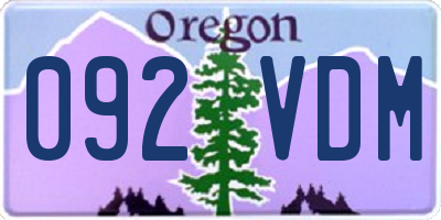 OR license plate 092VDM