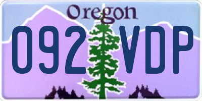 OR license plate 092VDP