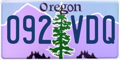 OR license plate 092VDQ