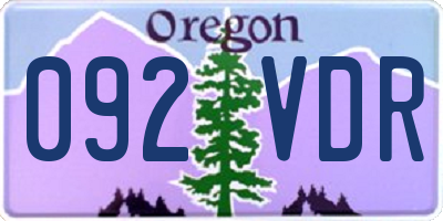 OR license plate 092VDR