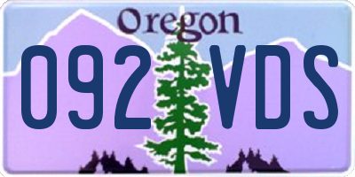 OR license plate 092VDS