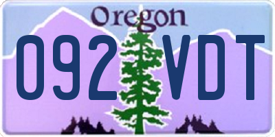 OR license plate 092VDT