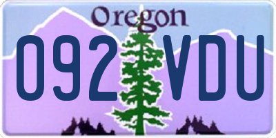 OR license plate 092VDU