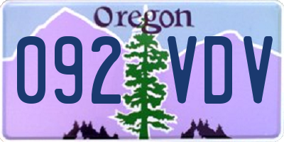 OR license plate 092VDV