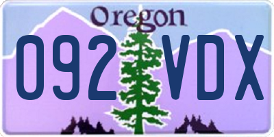 OR license plate 092VDX