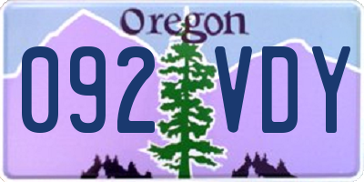 OR license plate 092VDY