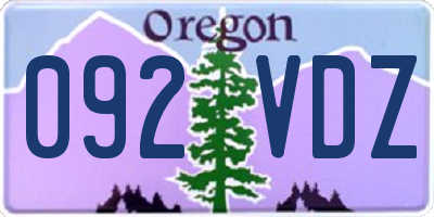 OR license plate 092VDZ