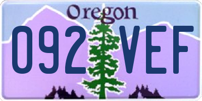 OR license plate 092VEF