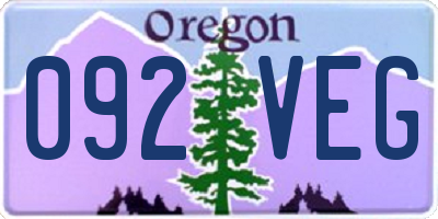 OR license plate 092VEG