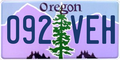 OR license plate 092VEH