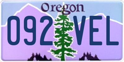 OR license plate 092VEL