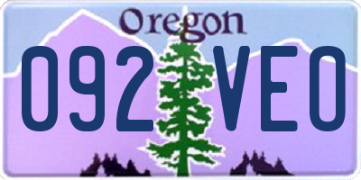 OR license plate 092VEO