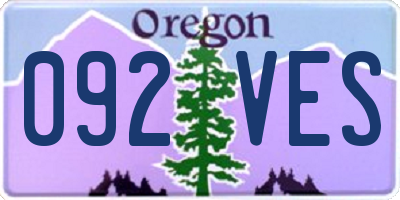OR license plate 092VES