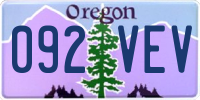 OR license plate 092VEV