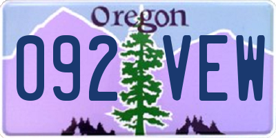 OR license plate 092VEW